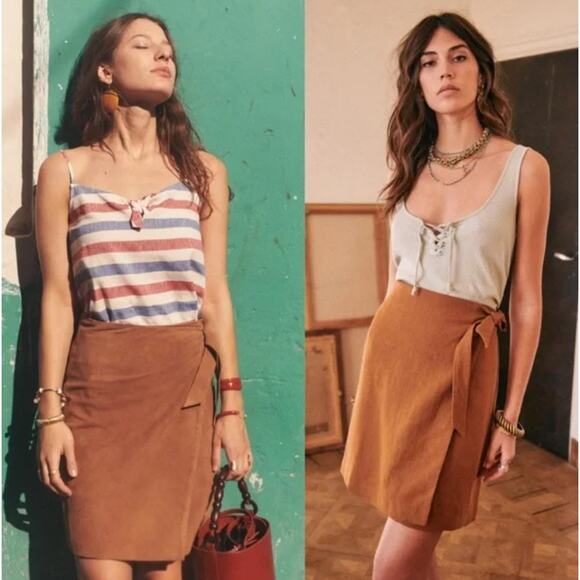 Sézane Dresses & Skirts - SÉZANE Louma Linen Wrap Skirt